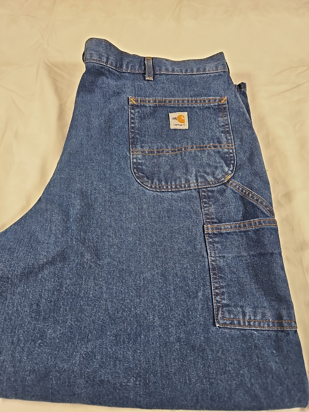 Carhartt Men’s Blue Denim Work Jeans - Carpenter Style Fire Resistant 44x30
